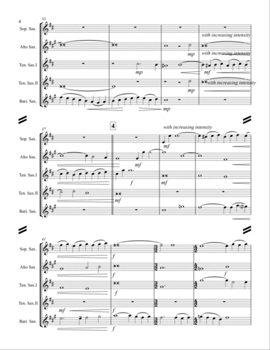 Adagio For Strings Saxophone Quintet scores gallery preview page 5