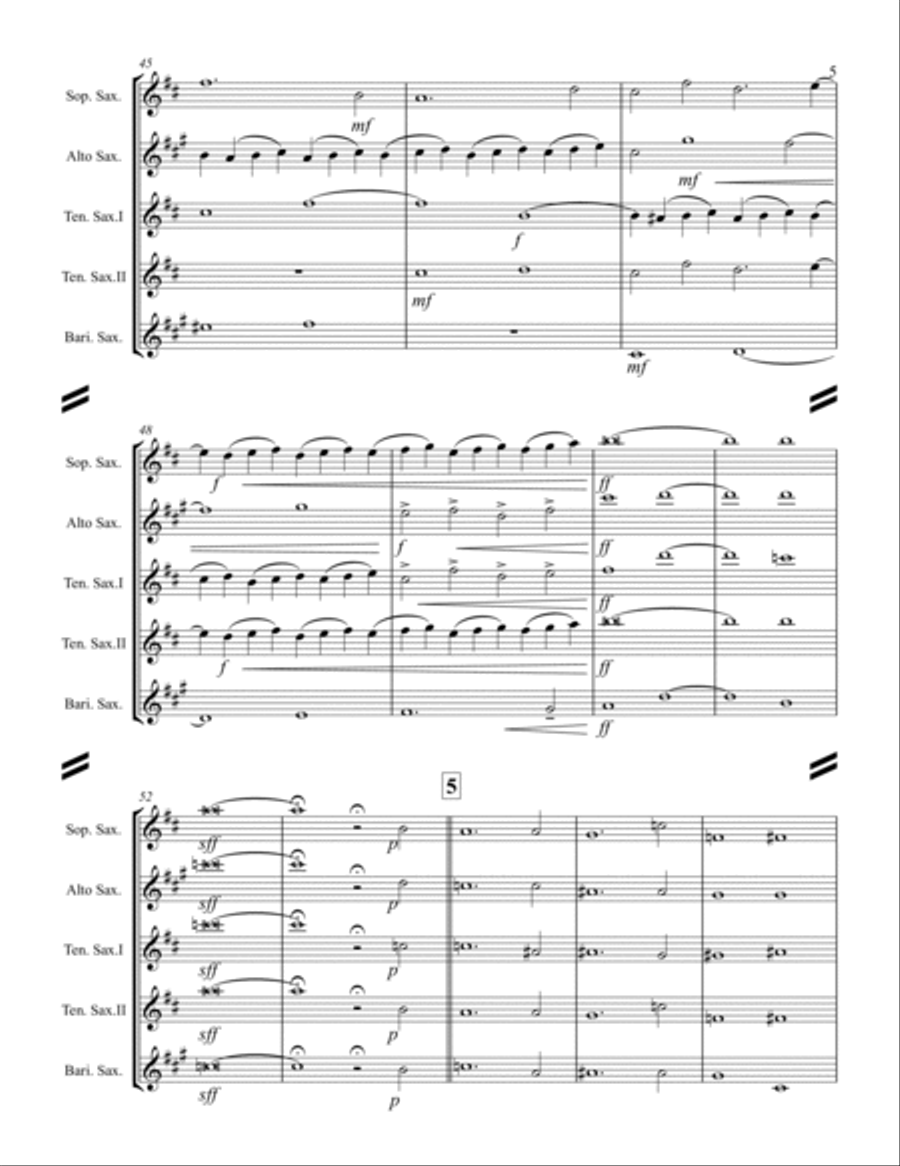 Adagio For Strings Saxophone Quintet scores gallery preview page 6