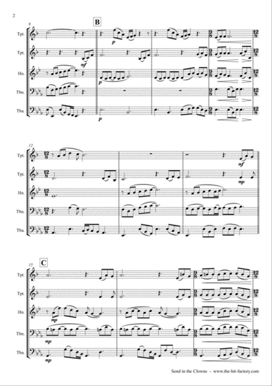 Send In The Clowns Horn scores gallery preview page 2