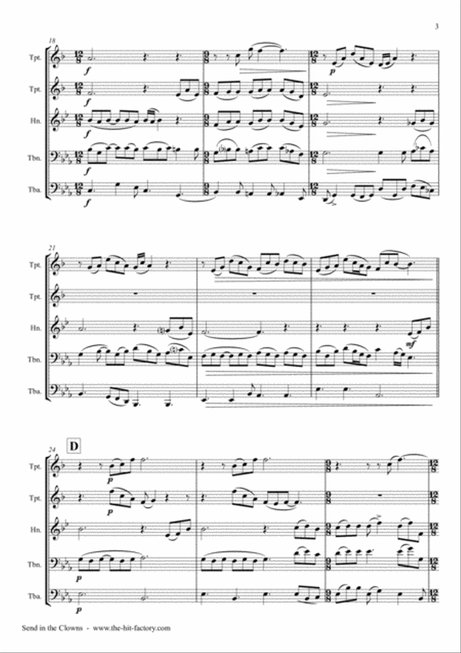 Send In The Clowns Horn scores gallery preview page 3
