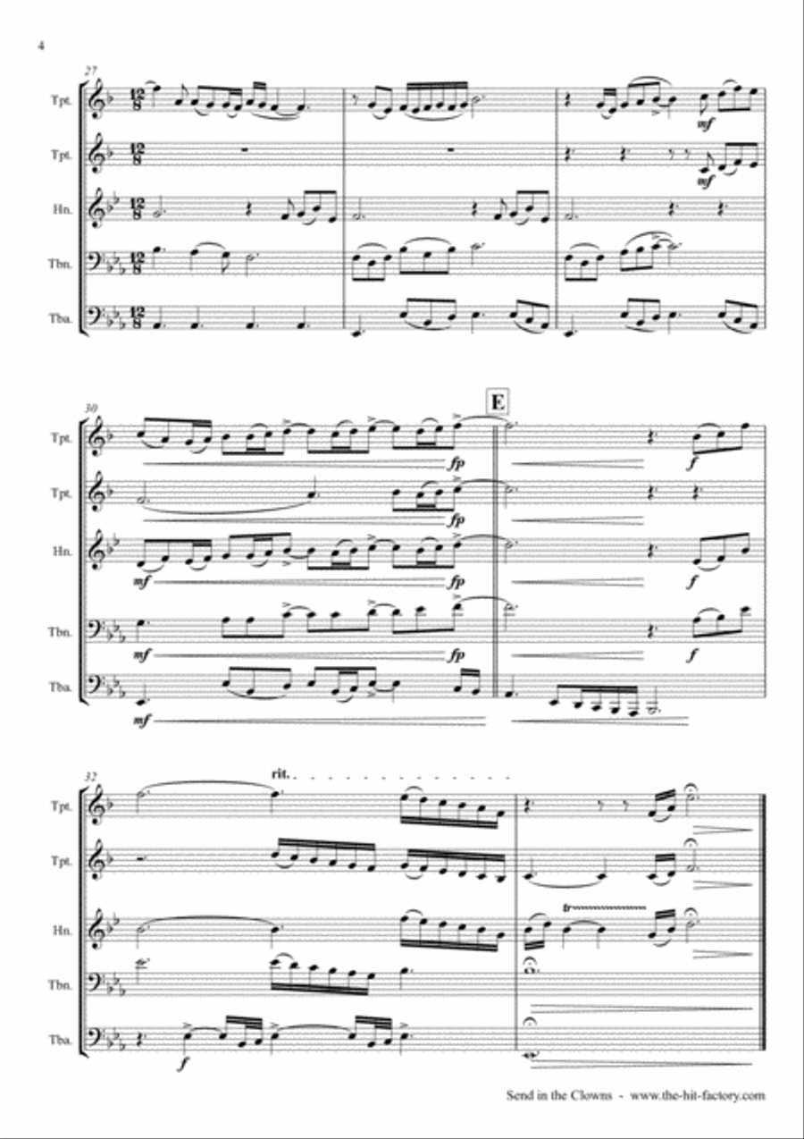Send In The Clowns Horn scores gallery preview page 4