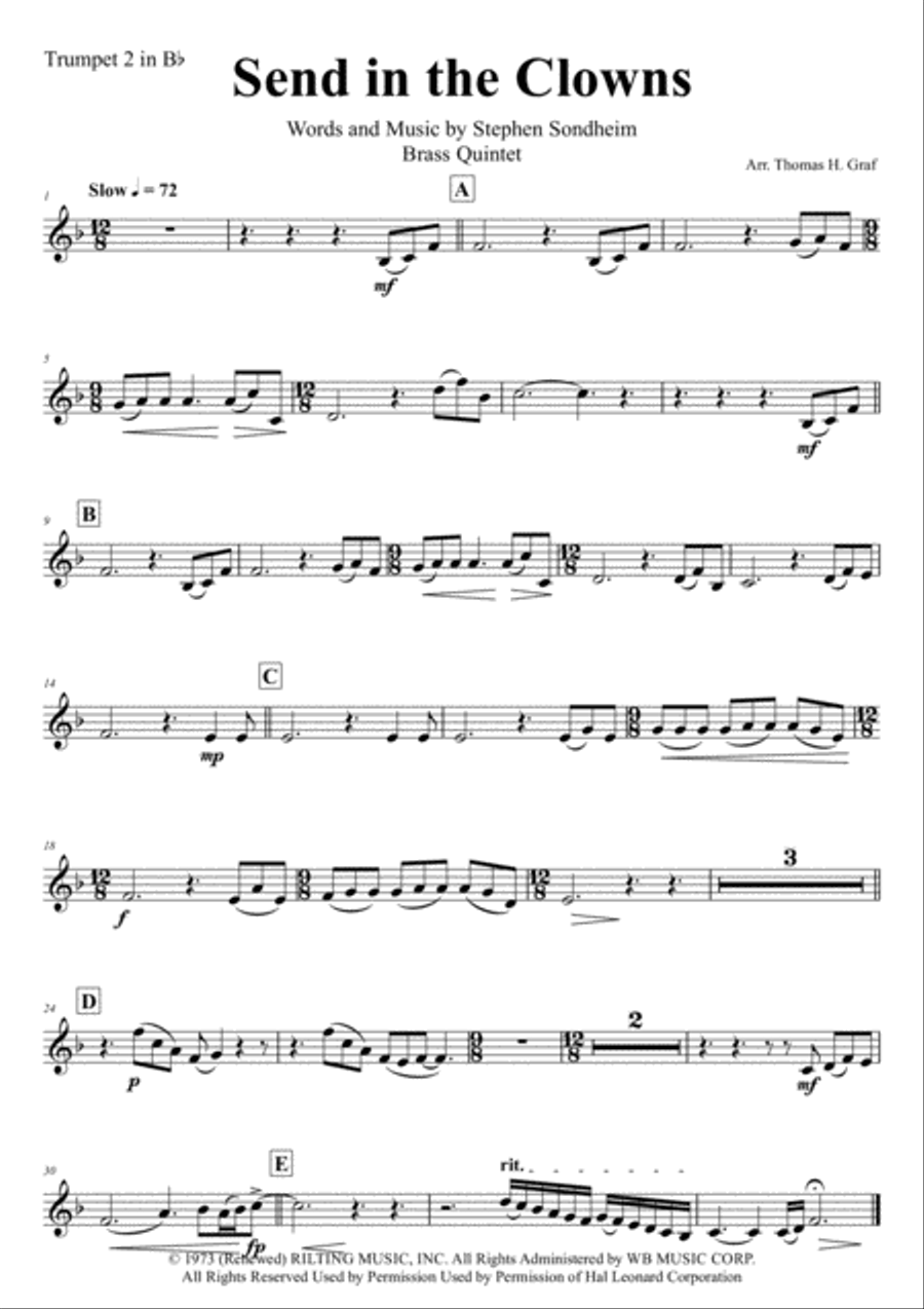 Send In The Clowns Horn scores gallery preview page 6