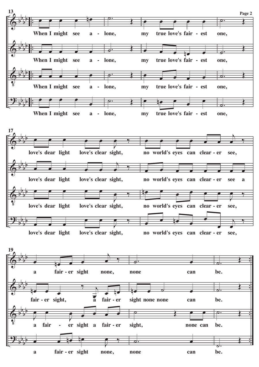 By A Fountain Where I Lay A Cappella SATB 4-Part scores gallery preview page 2