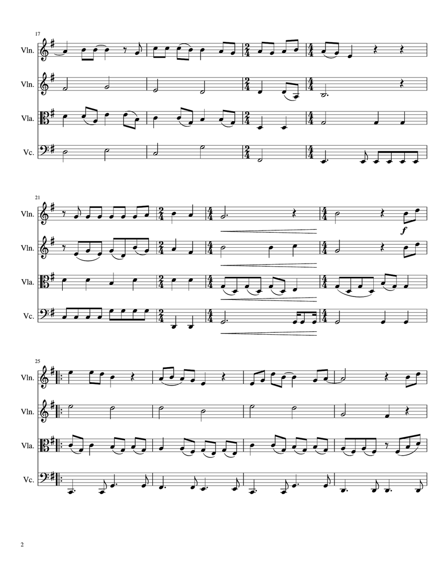 10,000 Reasons (Bless The Lord) String Quartet scores gallery preview page 2