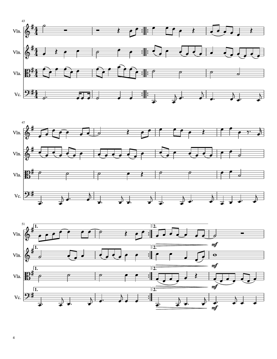 10,000 Reasons (Bless The Lord) String Quartet scores gallery preview page 4