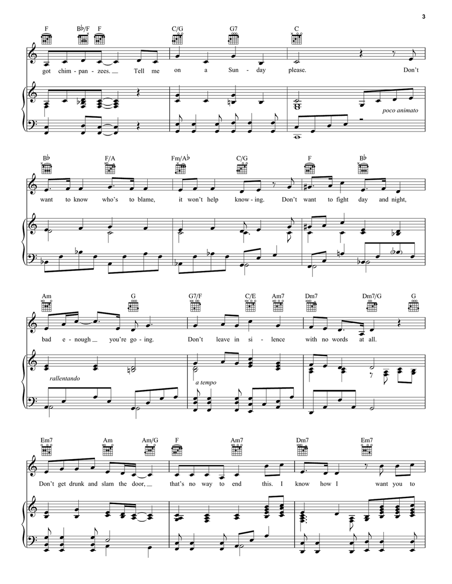 Tell Me On A Sunday Tell Me On A Sunday Piano, Vocal scores gallery preview page 3