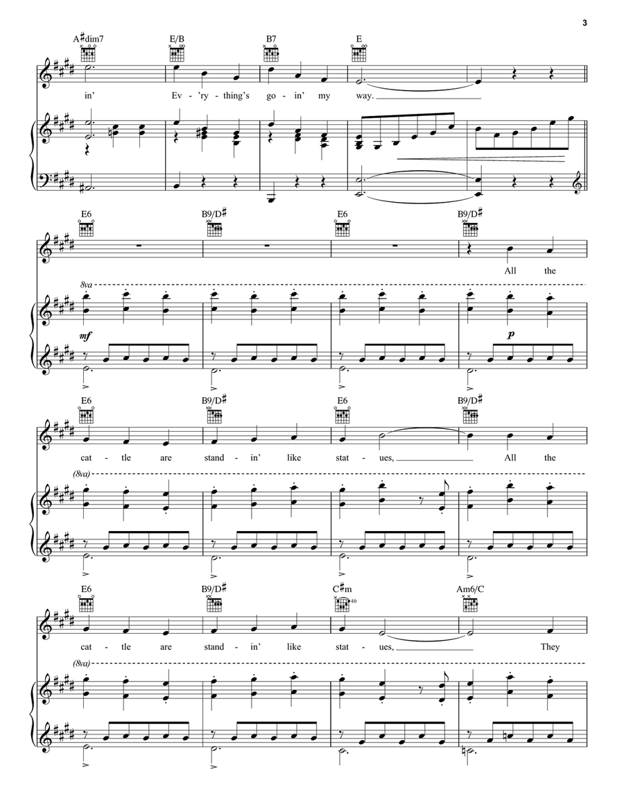 Oh, What A Beautiful Mornin' (from Oklahoma!) Piano, Vocal scores gallery preview page 3
