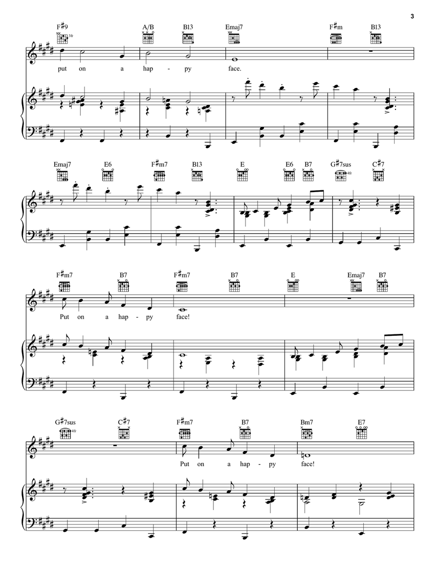 Put On A Happy Face Piano, Vocal scores gallery preview page 3