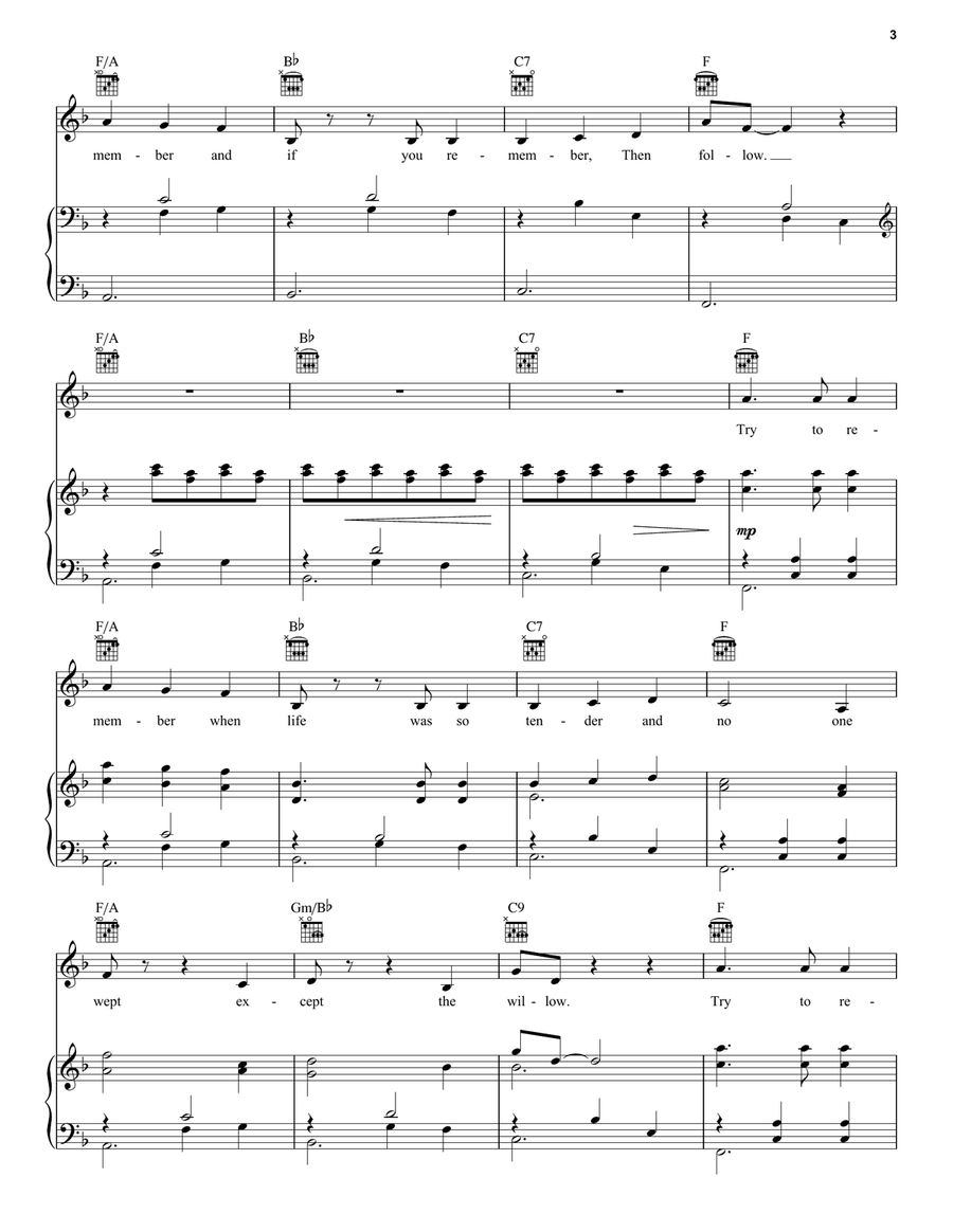 Try To Remember Piano, Vocal scores gallery preview page 3