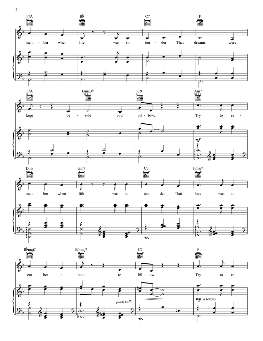 Try To Remember Piano, Vocal scores gallery preview page 4
