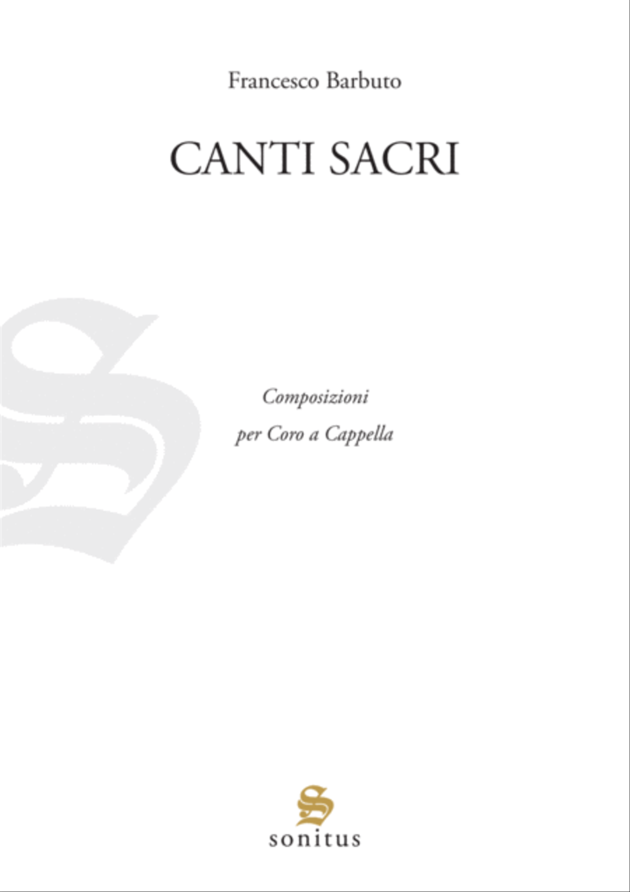 Canti Sacri by Francesco Barbuto 4-Part scores gallery preview page 1