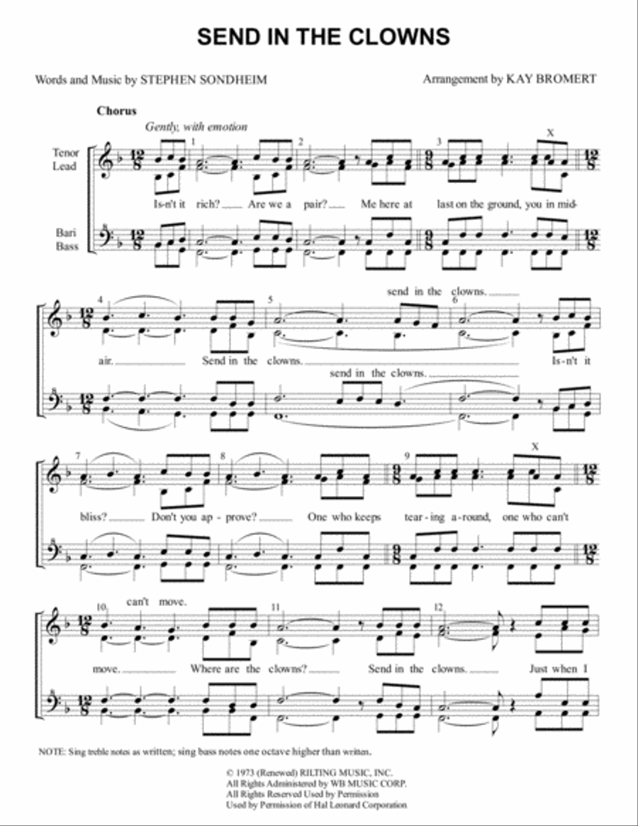 Send In The Clowns Choir scores gallery preview page 1
