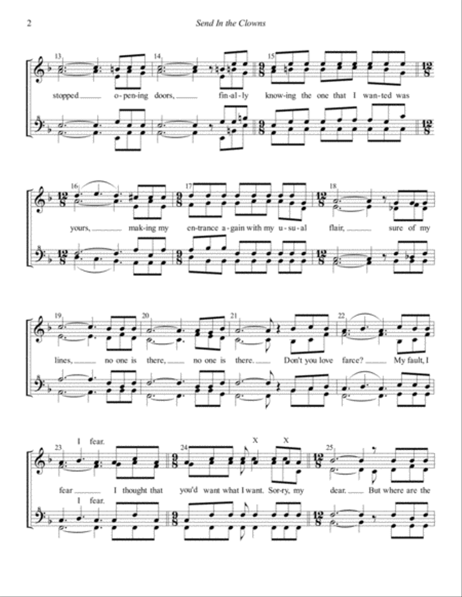 Send In The Clowns Choir scores gallery preview page 2