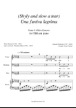Shyly and slow a tear (Una furtiva lagrima) TBB and piano B flat minor