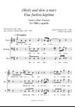 Shyly and slow a tear (Una furtiva lagrima) TBB a cappella, A minor