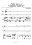 Plaisir d'amour, for tenor, baritone and piano, F major