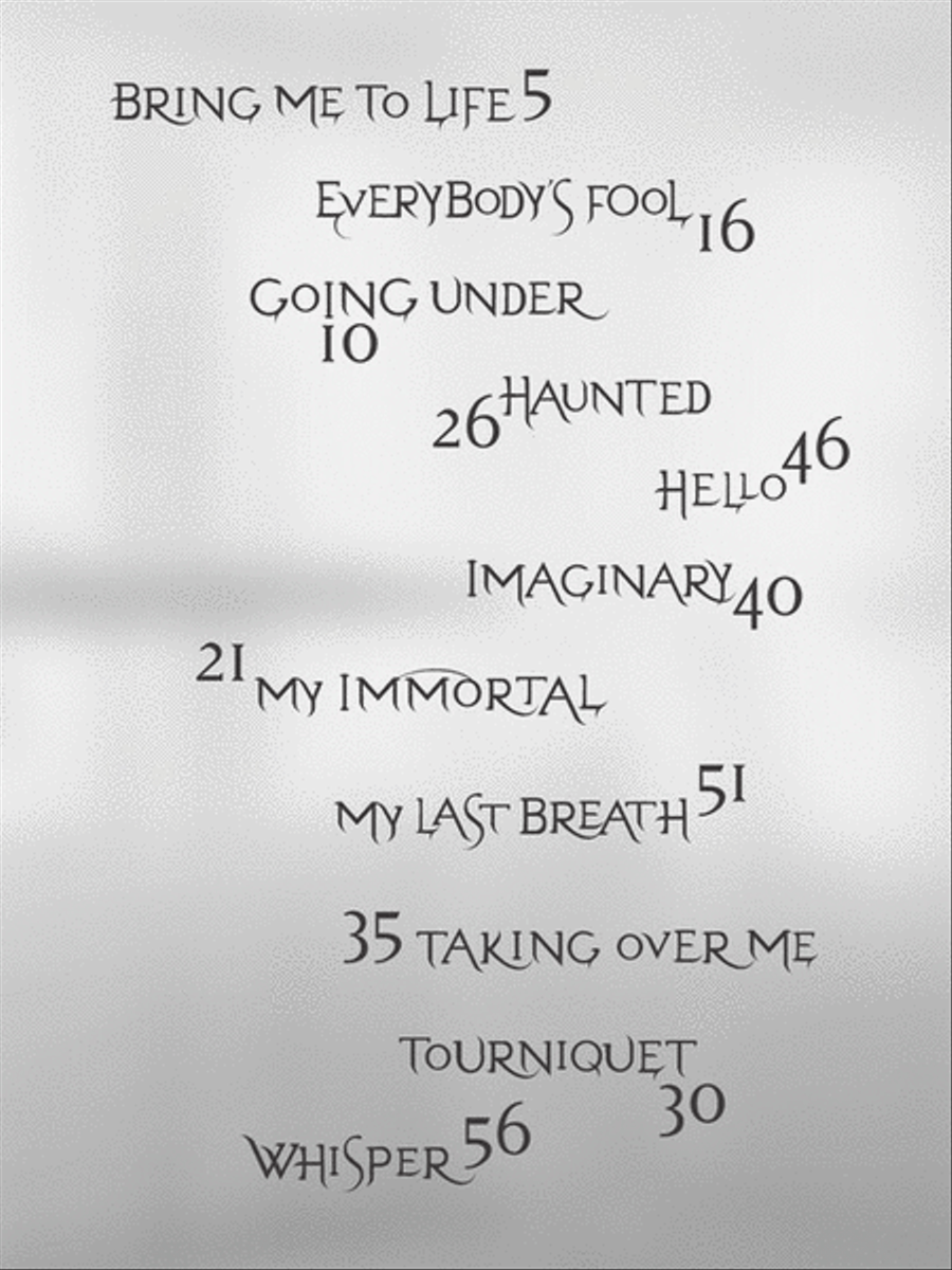 Evanescence – Fallen Evanescence – Fallen Piano, Vocal, Guitar scores gallery preview page 2