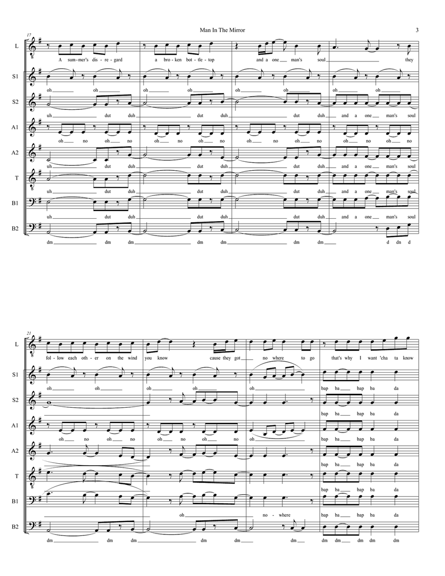Man In The Mirror Man In The Mirror 4-Part scores gallery preview page 3