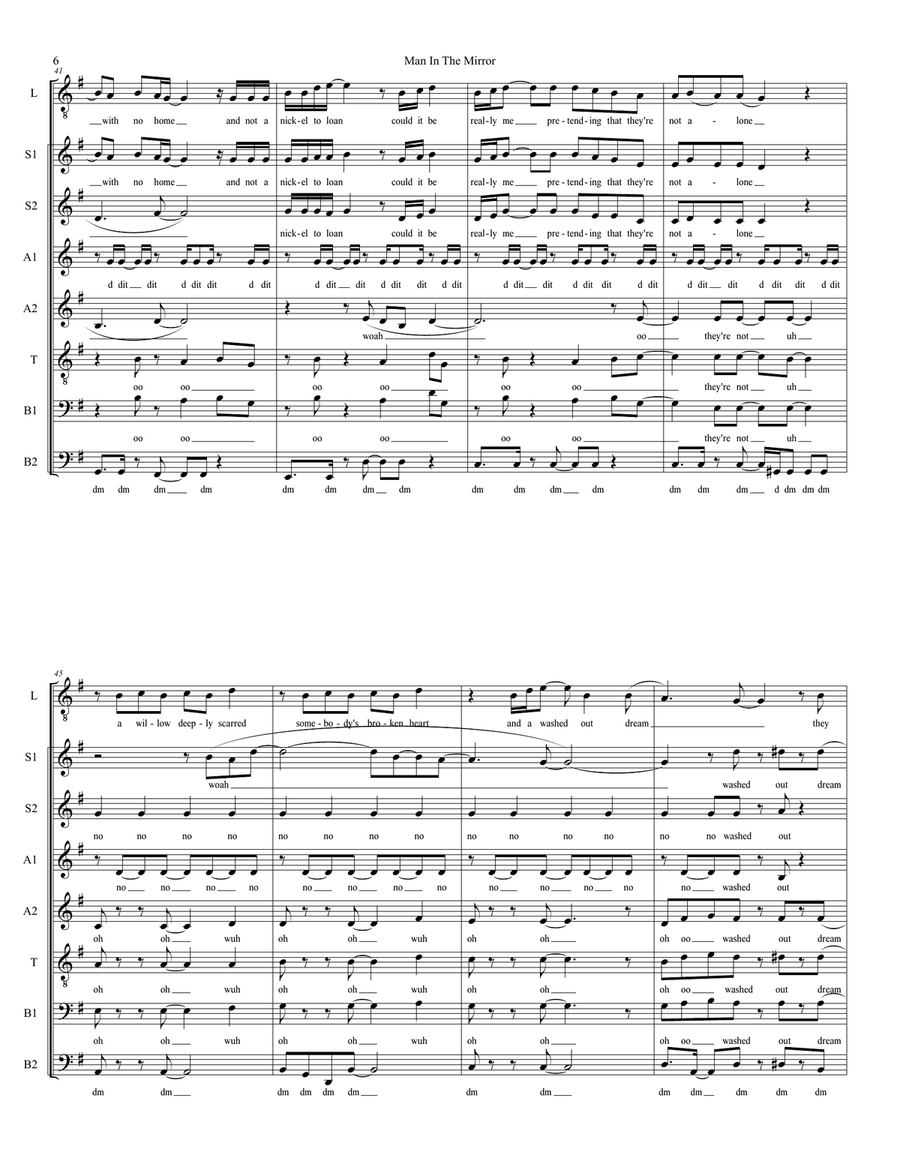 Man In The Mirror Man In The Mirror 4-Part scores gallery preview page 6
