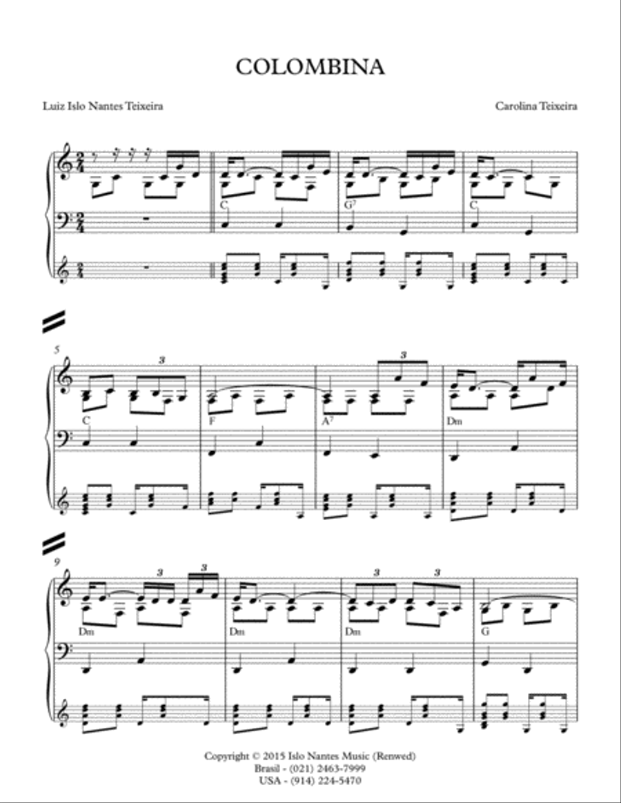 COLOMBINA Piano Solo scores gallery preview page 1
