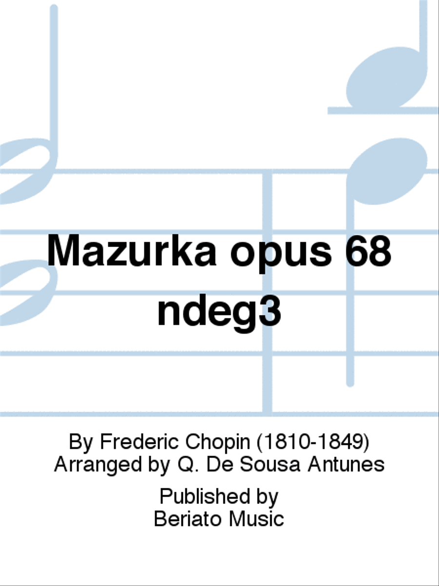 Mazurka opus 68 n°3 Classical Guitar scores gallery preview page 1