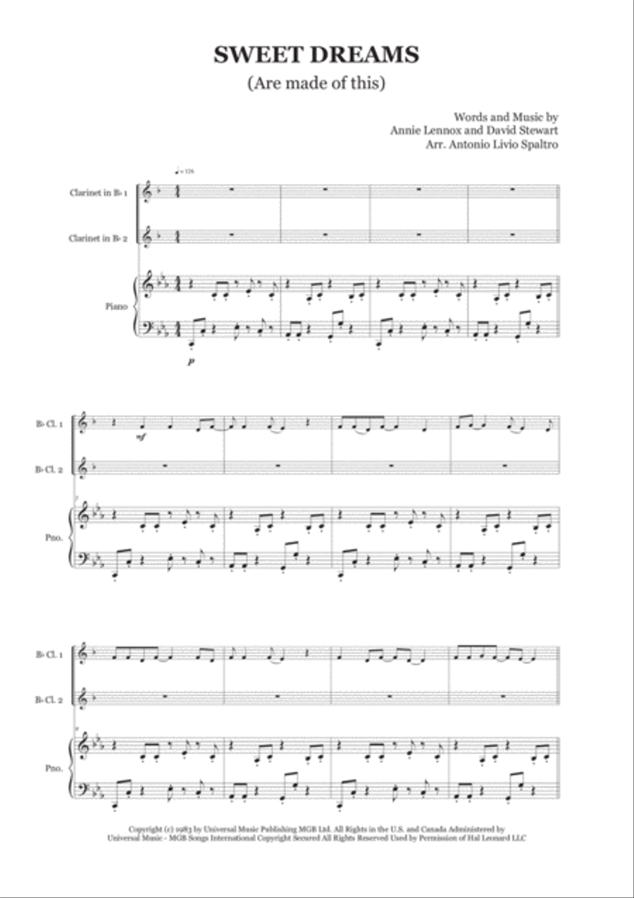 Sweet Dreams (Are Made Of This) Woodwind Duet scores gallery preview page 2