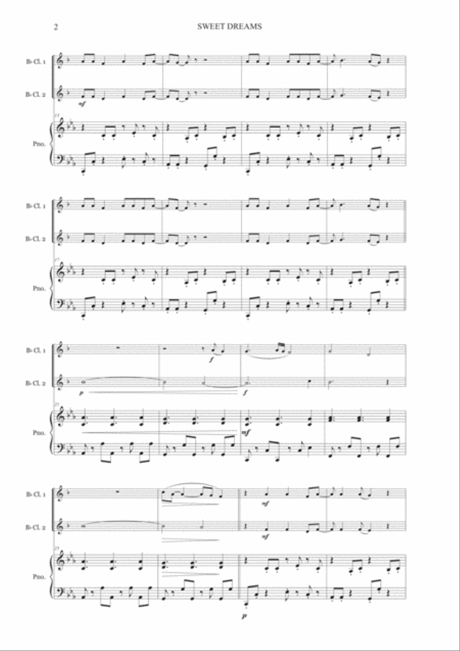 Sweet Dreams (Are Made Of This) Woodwind Duet scores gallery preview page 3