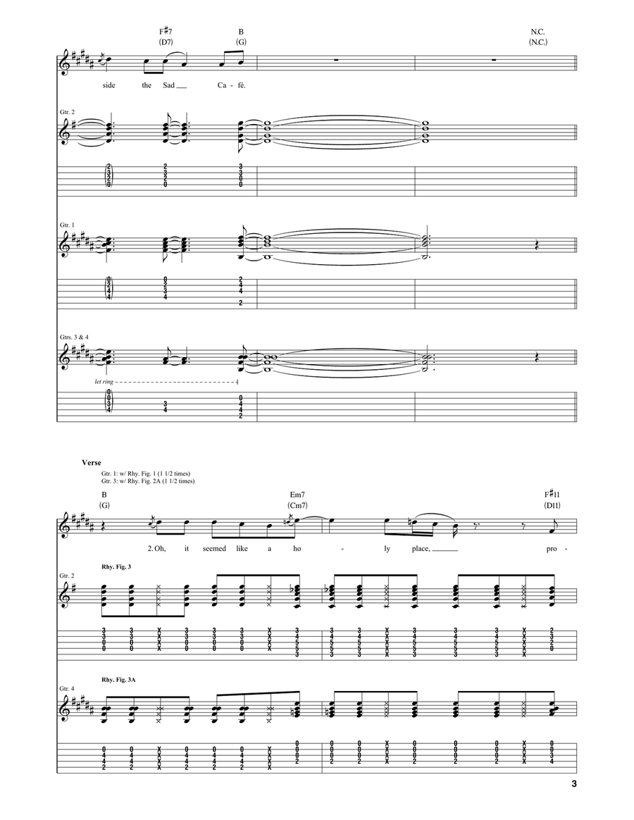 The Sad Cafe The Sad Cafe Acoustic Guitar scores gallery preview page 3