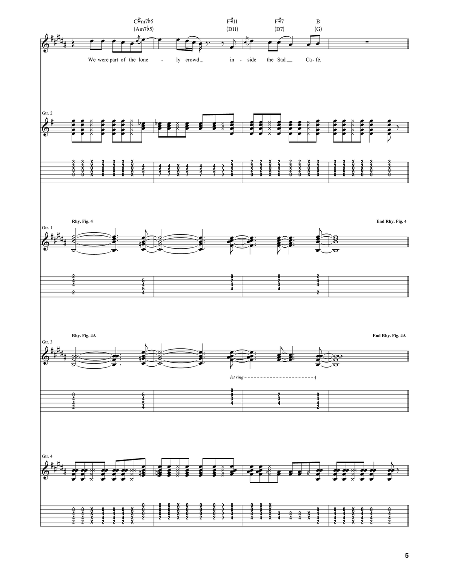 The Sad Cafe The Sad Cafe Acoustic Guitar scores gallery preview page 5