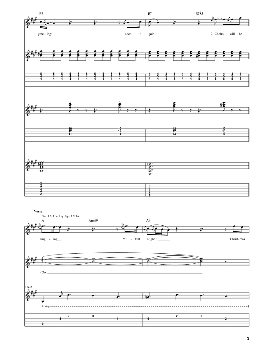 Please Come Home For Christmas Guitar Tablature scores gallery preview page 3