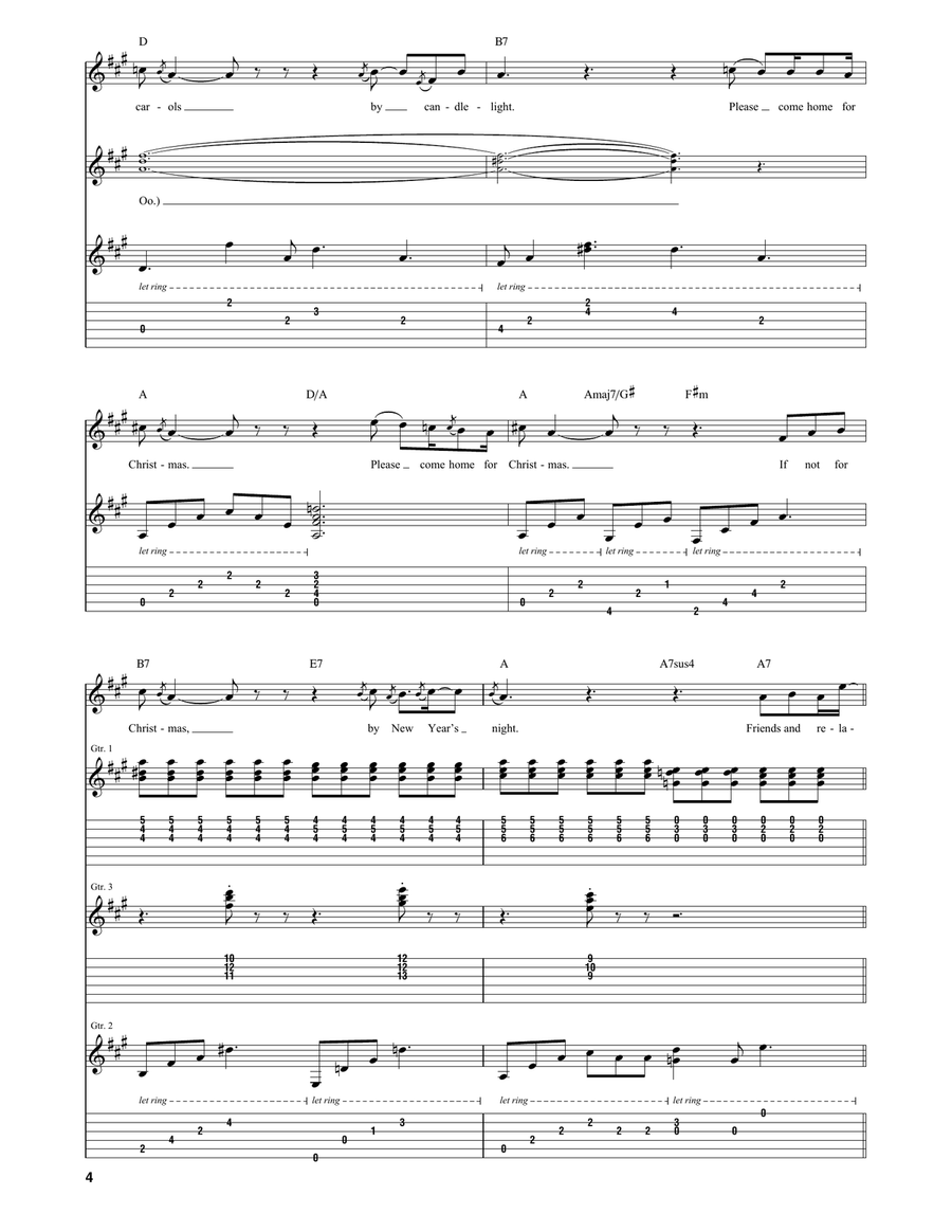 Please Come Home For Christmas Guitar Tablature scores gallery preview page 4