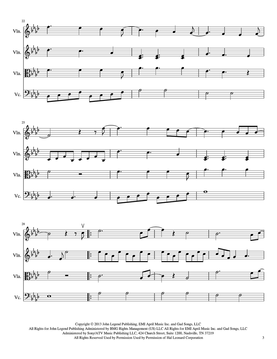All Of Me All Of Me String Quartet scores gallery preview page 3
