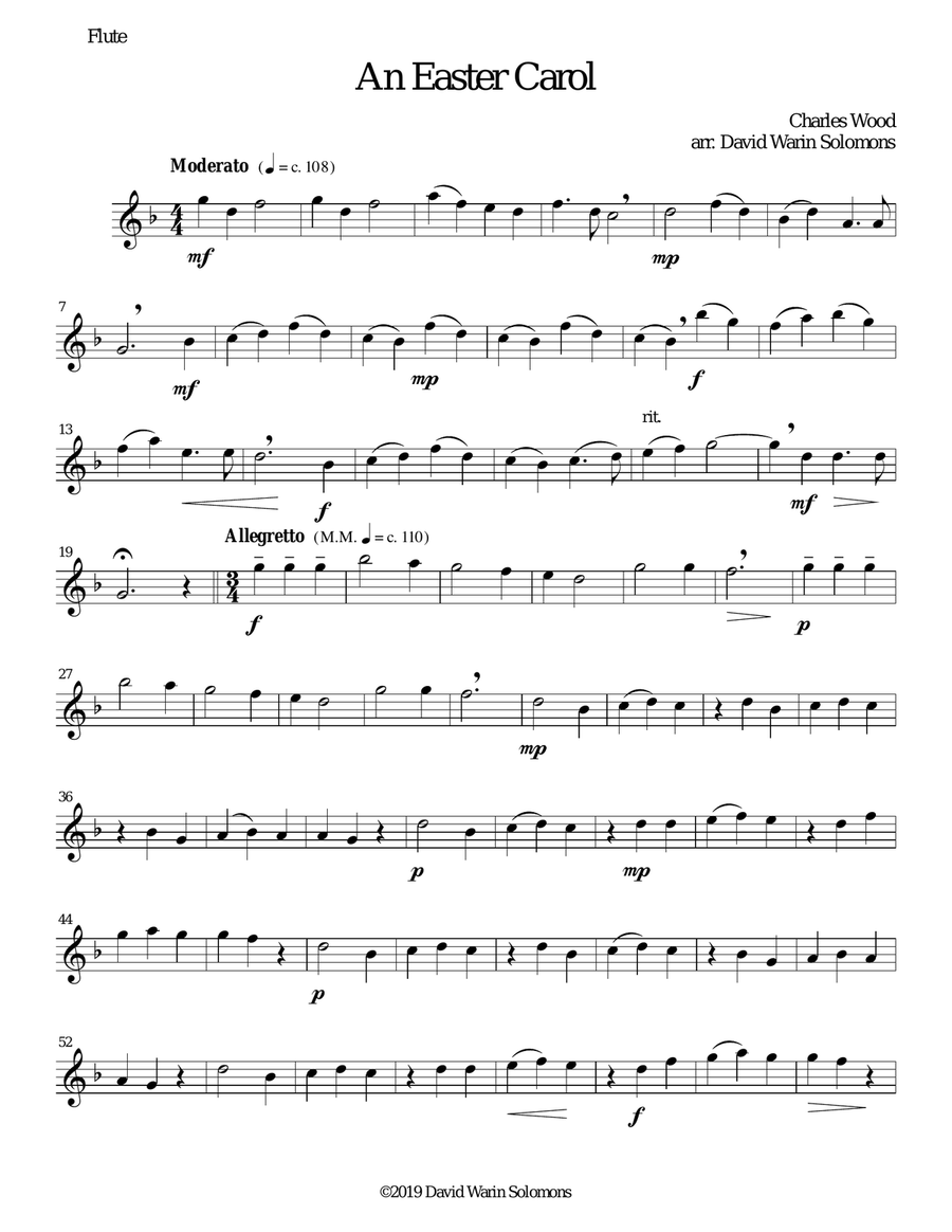 Easter Carol for woodwind quartet Woodwind Quartet scores gallery preview page 6
