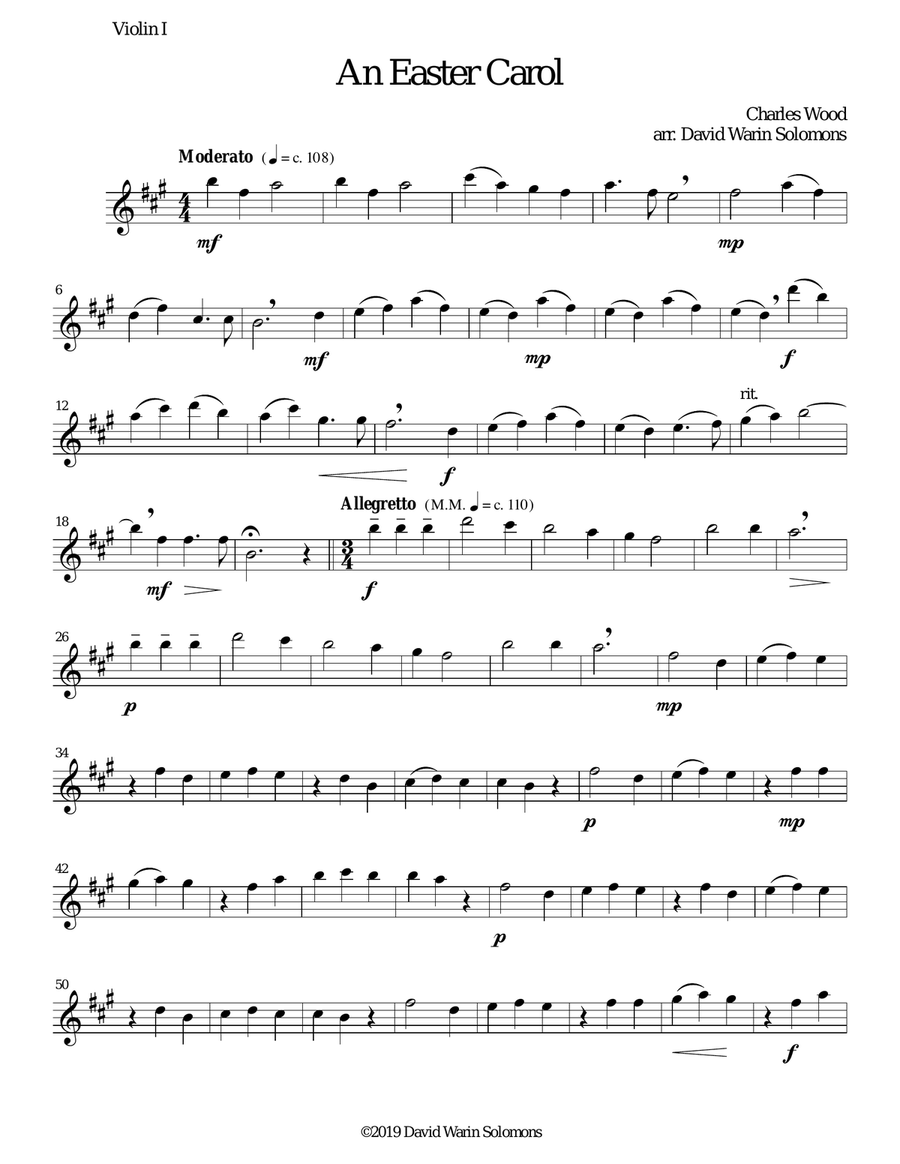 Easter Carol for string quartet String Quartet scores gallery preview page 6