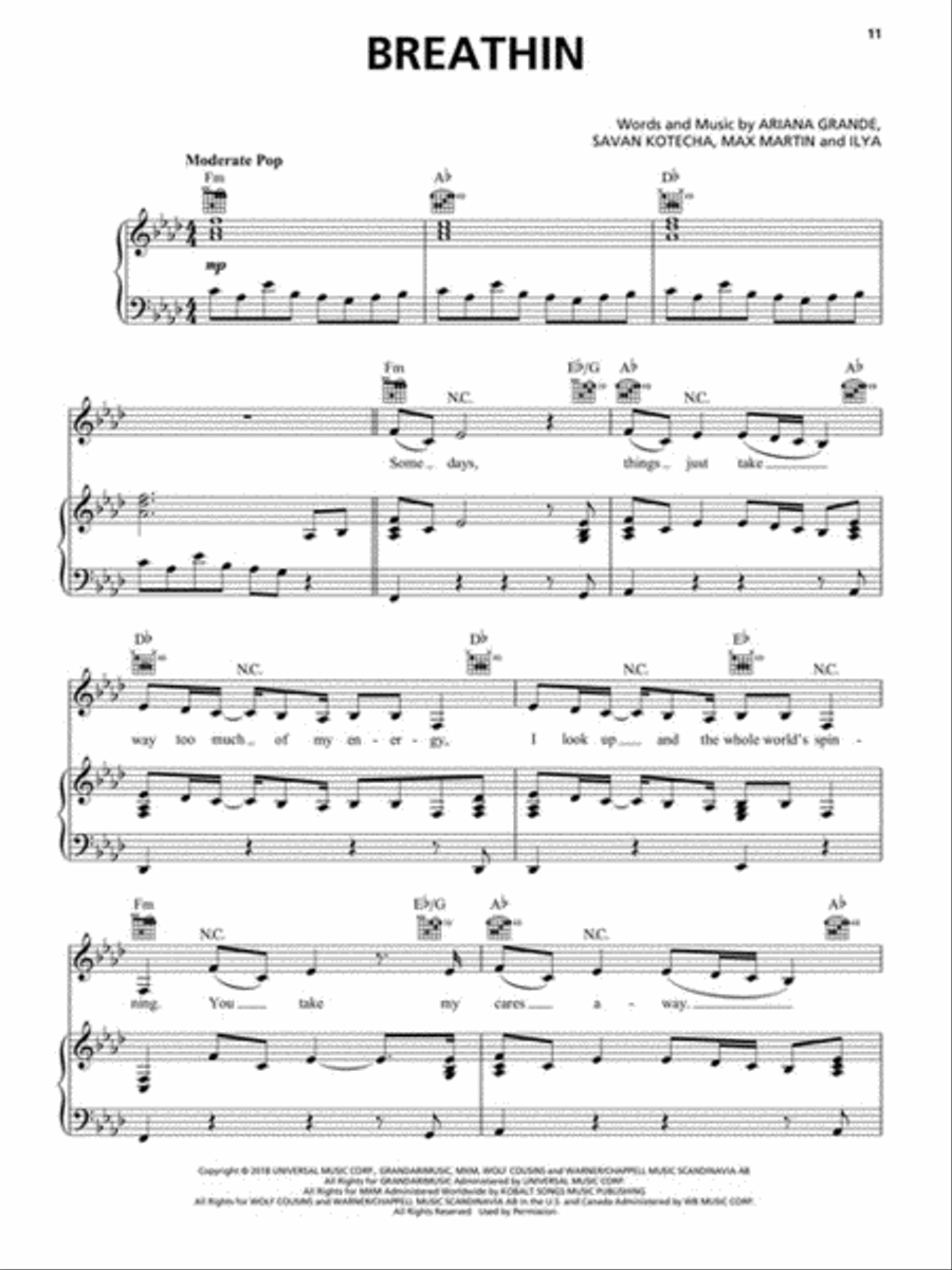 Chart Hits of 2018-2019 Piano, Vocal, Guitar scores gallery preview page 4