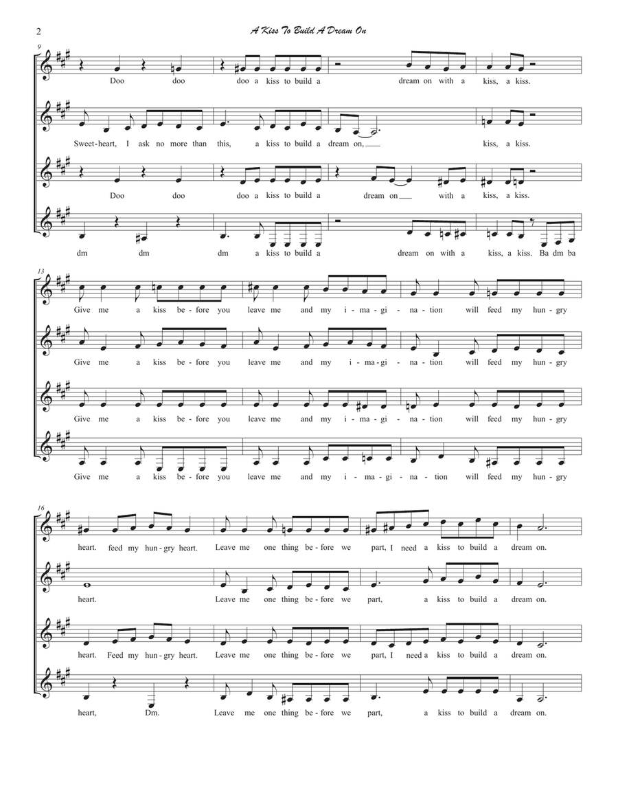 A Kiss To Build A Dream On SSAA scores gallery preview page 2