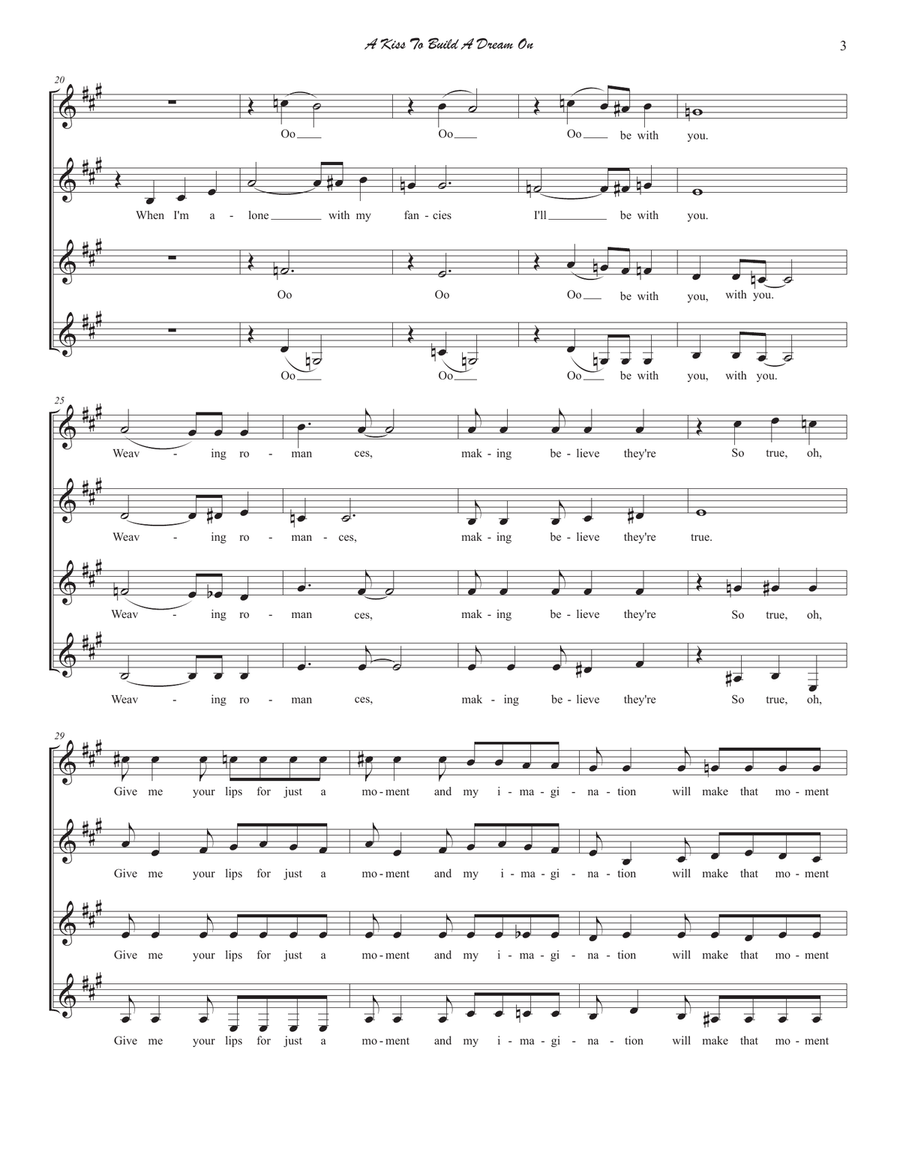 A Kiss To Build A Dream On SSAA scores gallery preview page 3