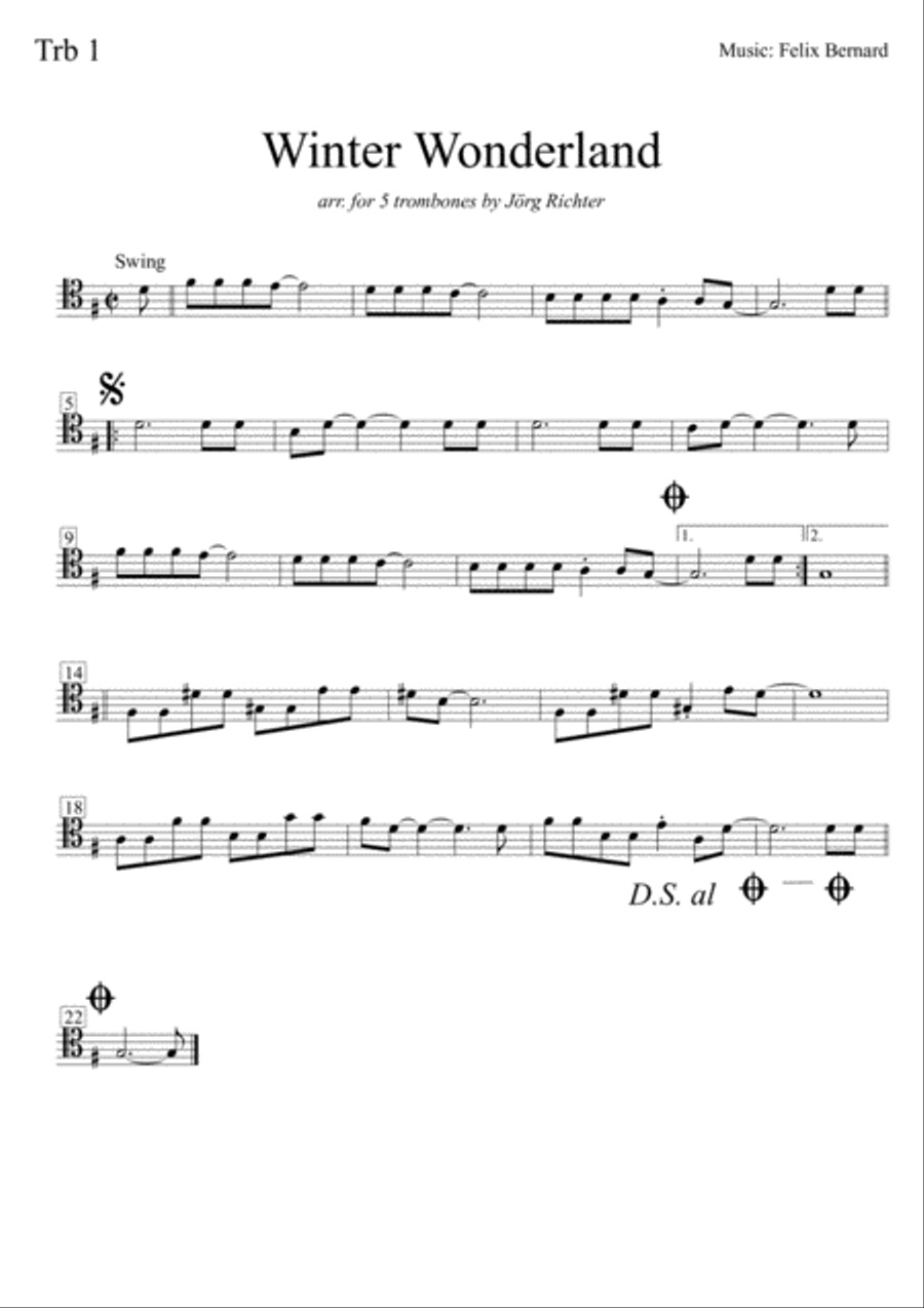 Winter Wonderland Brass Quintet scores gallery preview page 4