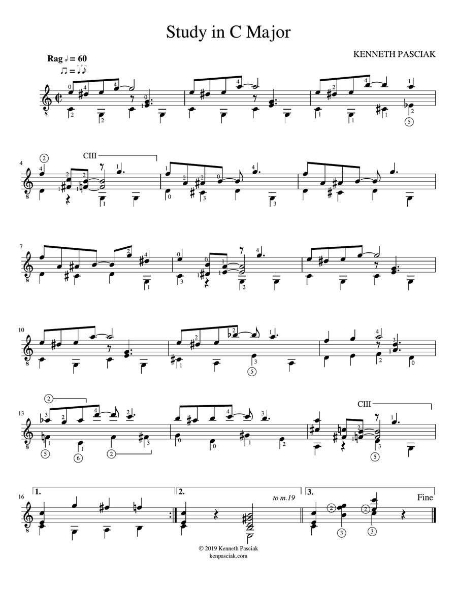 Twelve Studies in 12 Major Keys for Guitar Classical Guitar scores gallery preview page 3