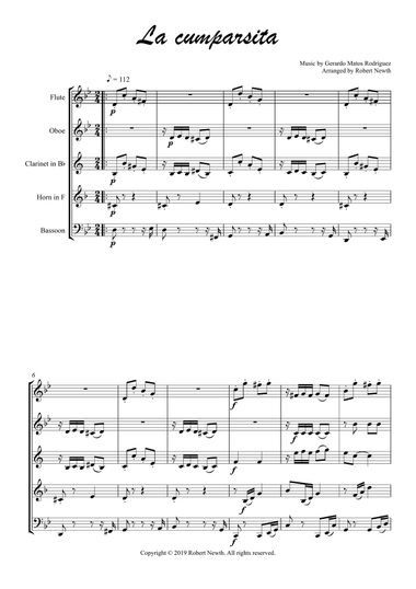 La cumparsita (for Wind Quintet)