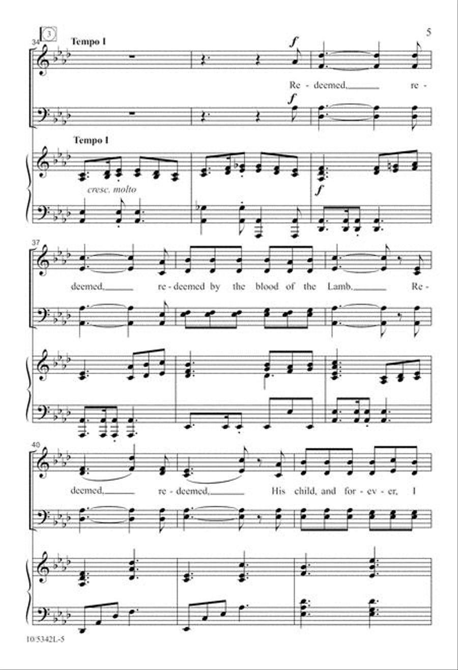 Redeemed! Redeemed! 4-Part scores gallery preview page 5