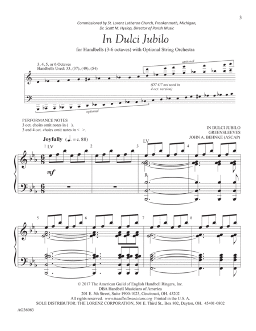 In Dulci Jubilo Handbell scores gallery preview page 2