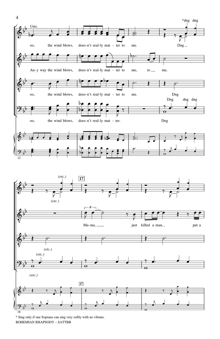 Bohemian Rhapsody (arr. Philip Lawson) A Cappella scores gallery preview page 3
