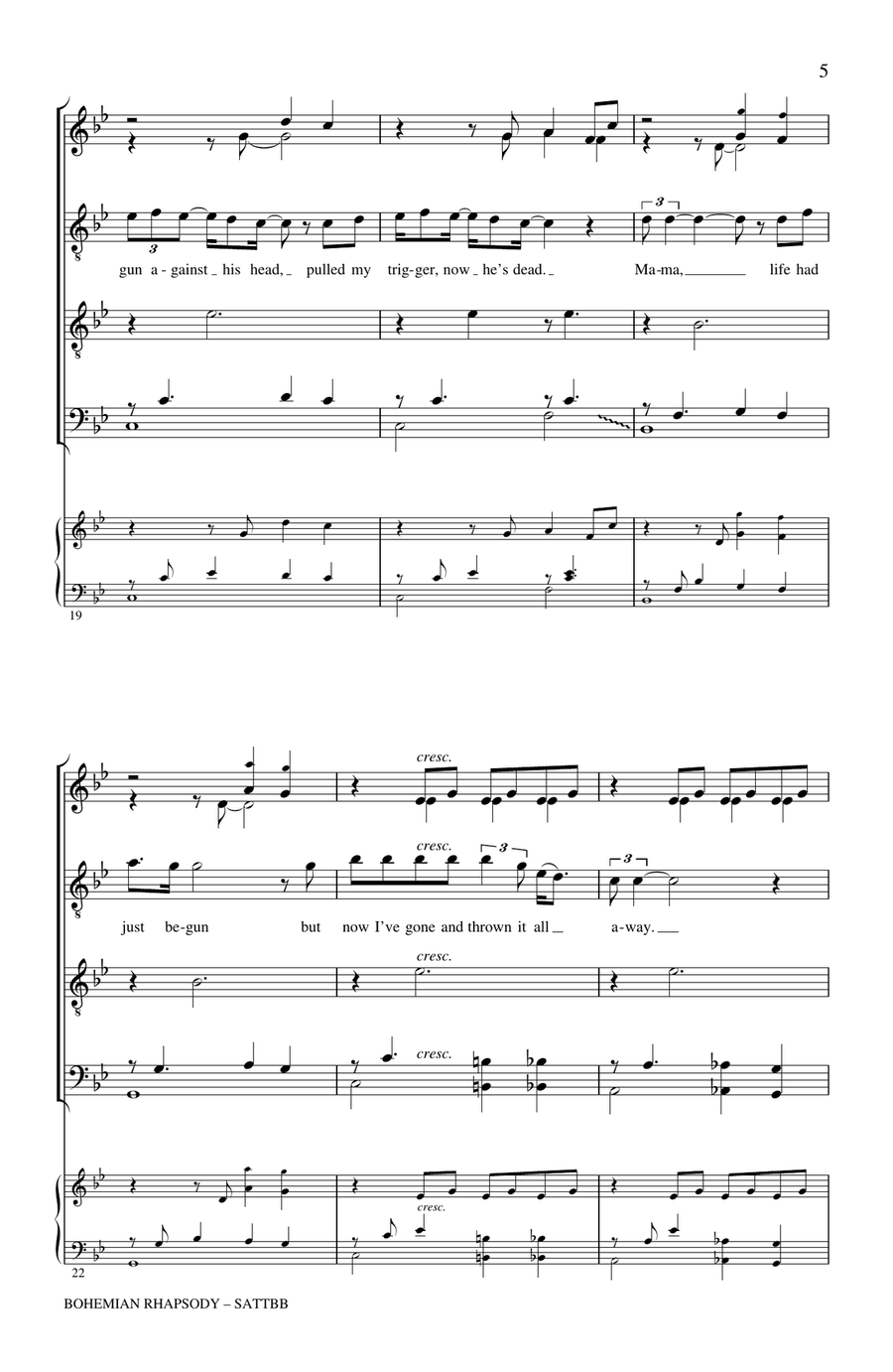 Bohemian Rhapsody (arr. Philip Lawson) A Cappella scores gallery preview page 4