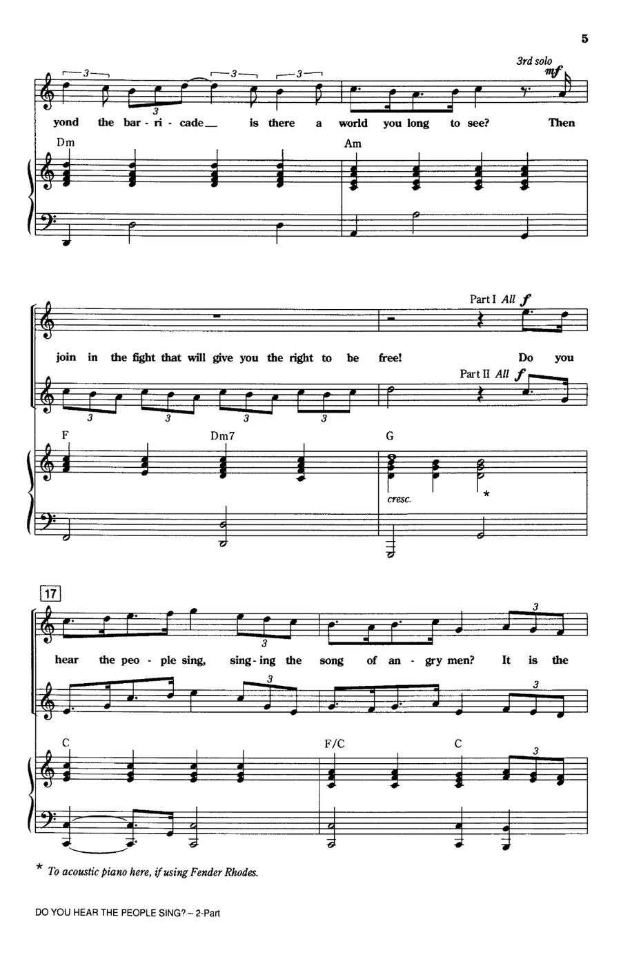 Do You Hear The People Sing? (from Les Miserables) (arr. Ed Lojeski) 2-Part scores gallery preview page 3