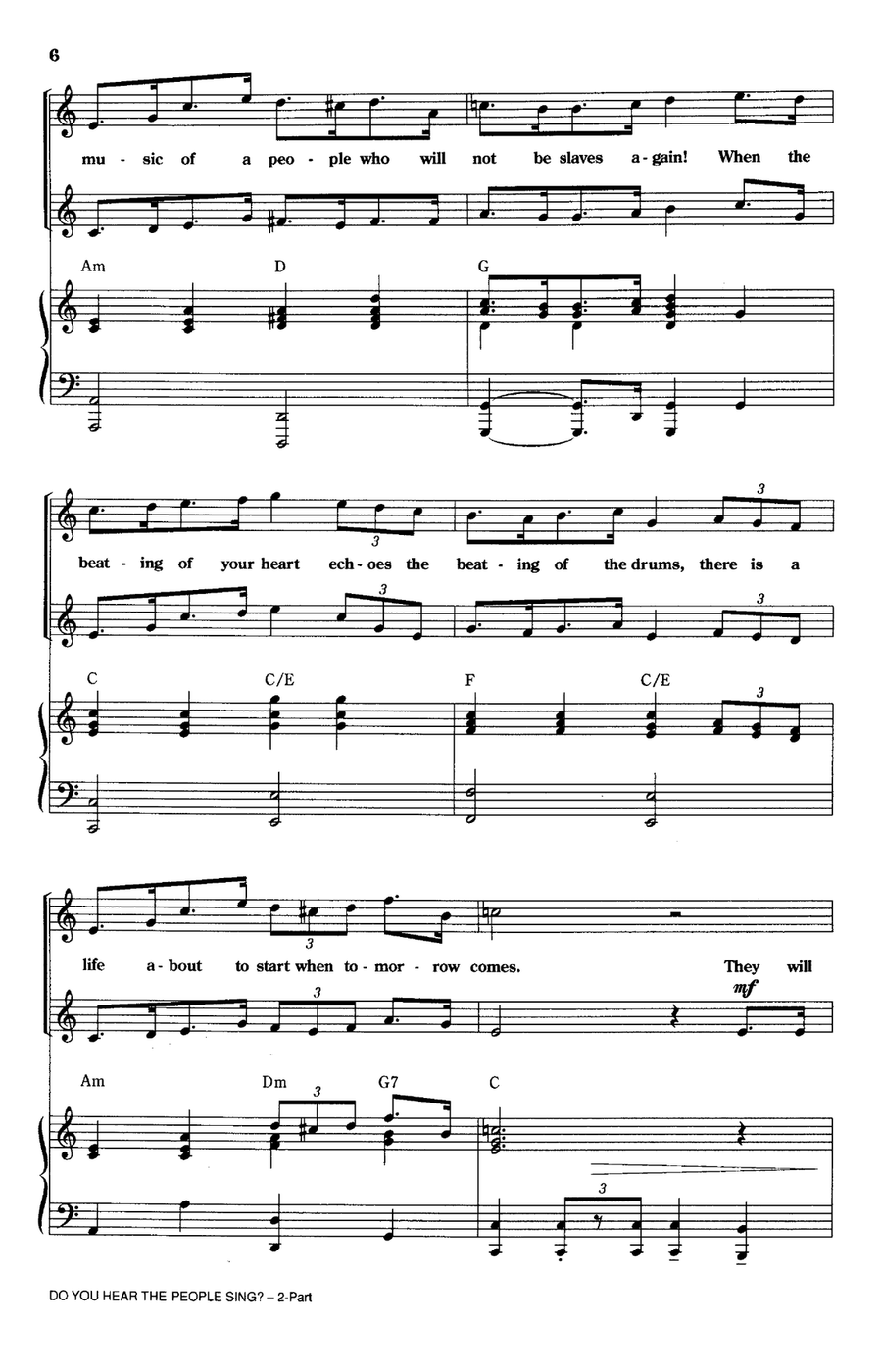 Do You Hear The People Sing? (from Les Miserables) (arr. Ed Lojeski) 2-Part scores gallery preview page 4