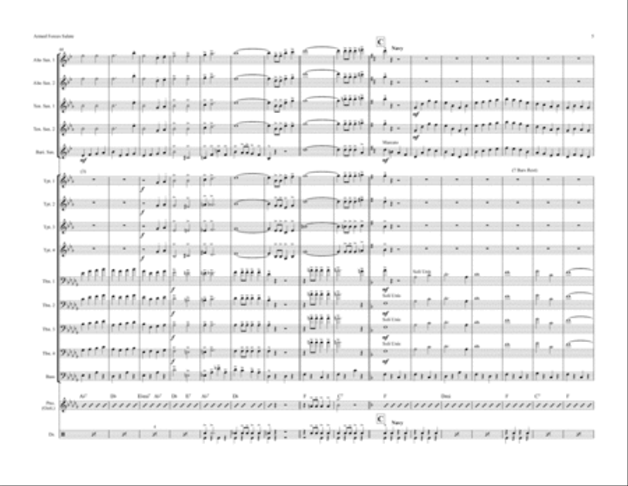 A Salute To Our Armed Forces (for Big Band) Jazz Ensemble scores gallery preview page 5