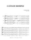 CANTATE DOMINO - G.O. Pitoni - For SATB Choir
