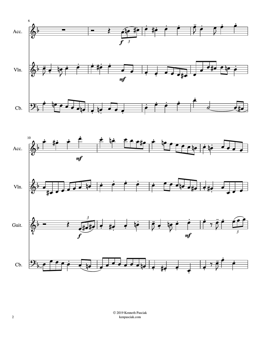 El Cachorrito (for Tango Quintet) Small Ensemble scores gallery preview page 4