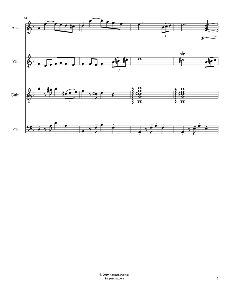 El Cachorrito (for Tango Quintet) Small Ensemble scores gallery preview page 5